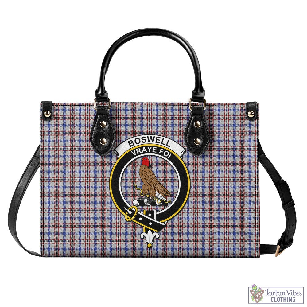Boswell Tartan Luxury Leather Handbags with Family Crest - Tartan Vibes Clothing