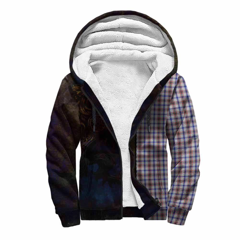 Tartan Vibes Clothing Boswell Tartan Family Crest Sherpa Hoodie Alba Gu Brath Be Brave Lion Ancient Style