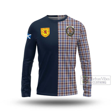 Boswell Tartan Long Sleeve T-Shirt Alba with Scottish Lion Royal Arm Half Style Unisex - Tartan Vibes Clothing
