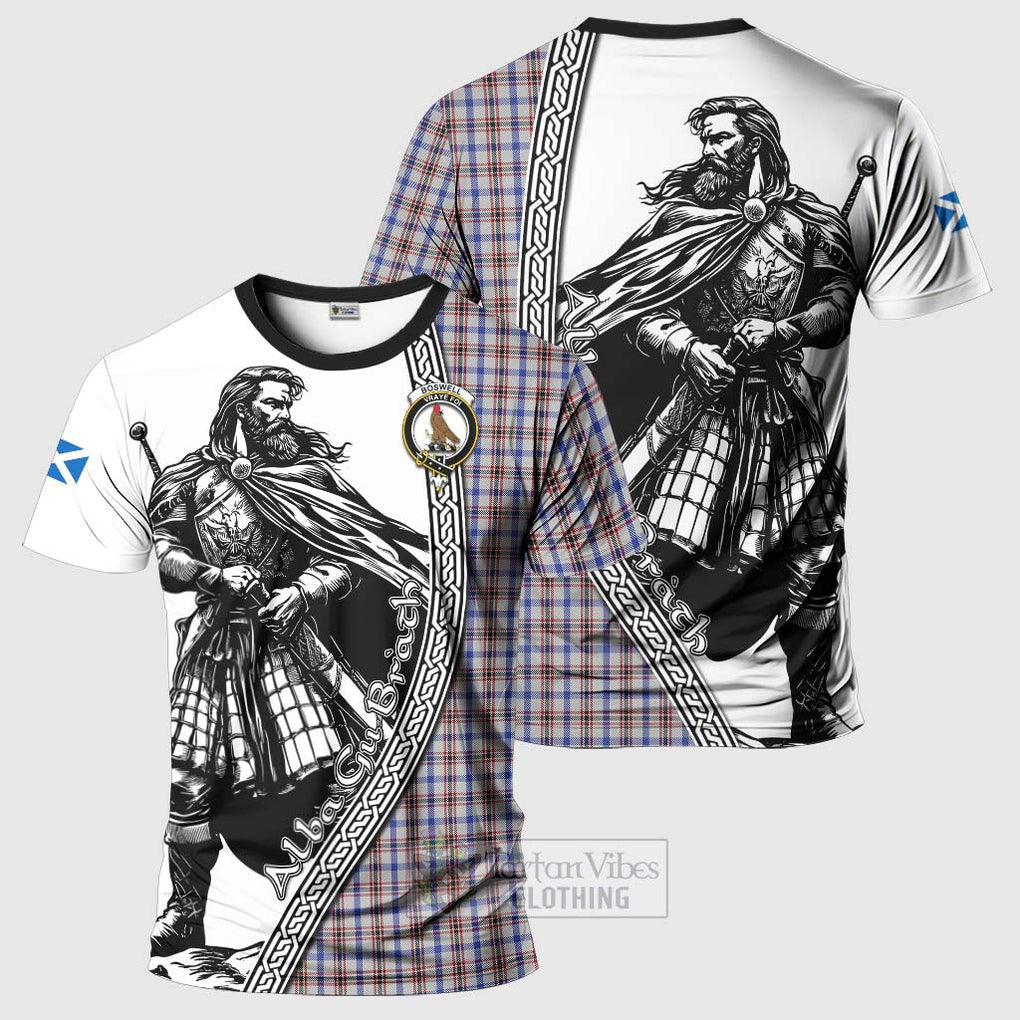 Boswell Tartan Clan Crest T-Shirt with Highlander Warrior Celtic Style Kid's Shirt - Tartan Vibes Clothing