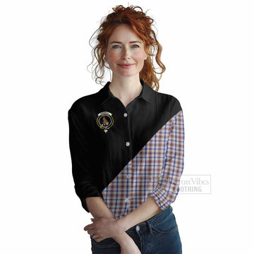 Boswell Tartan Women's Casual Shirt with Family Crest and Military Logo Style Female - Tartan Vibes Clothing