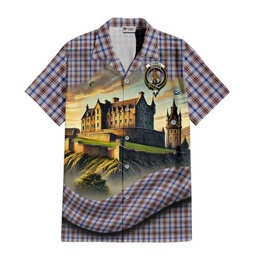 Boswell Tartan Family Crest Hawaiian Shirt with Scottish Ancient Castle Style Kid - Tartan Vibes Clothing