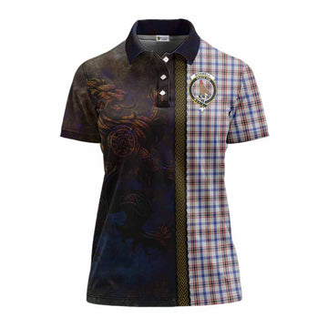 Boswell Tartan Family Crest Women's Polo Shirt Alba Gu Brath Be Brave Lion Ancient Style