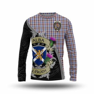 Boswell Tartan Family Crest Long Sleeve T-Shirt Lion Rampant Royal Thistle Shield Celtic Inspired Unisex - Tartan Vibes Clothing