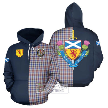 Boswell Tartan Hoodie Alba with Scottish Lion Royal Arm Half Style Zip Hoodie - Tartan Vibes Clothing