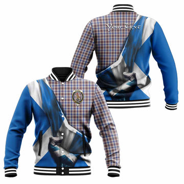 Boswell Tartan Baseball Jacket with Family Crest Scotland Patriotic Style Unisex - Tartan Vibes Clothing