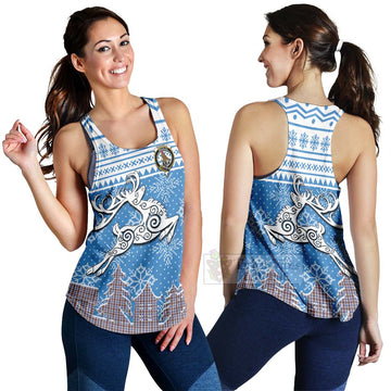 Boswell Clan Christmas Women's Racerback Tanks Celtic Reindeer Style 4XL - Tartan Vibes Clothing