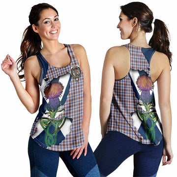 Tartan Vibes Clothing Boswell Tartan Family Crest Women's Racerback Tanks Scottish Thistle Celtic Inspired