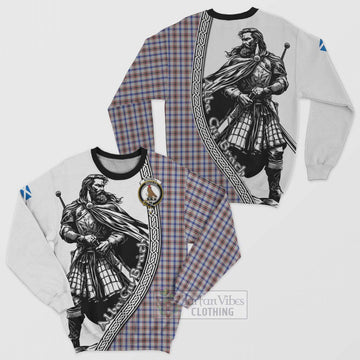 Boswell Tartan Clan Crest Sweatshirt with Highlander Warrior Celtic Style Unisex - Tartan Vibes Clothing
