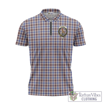 Boswell Tartan Zipper Polo Shirt with Family Crest Unisex - Tartan Vibes Clothing