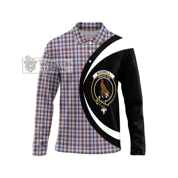 Boswell Tartan Long Sleeve Polo Shirt with Family Crest Circle Style Unisex - Tartan Vibes Clothing
