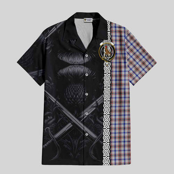 Boswell Tartan Hawaiian Shirt with Family Crest Cross Sword Thistle Celtic Vibes Kid - Tartan Vibes Clothing