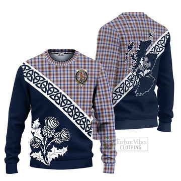 Boswell Tartan Ugly Sweater Featuring Thistle and Scotland Map Unisex - Tartan Vibes Clothing