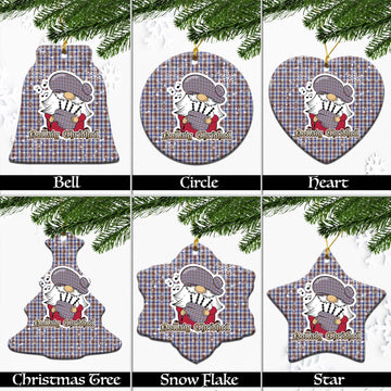 Boswell Tartan Christmas Ceramic Ornaments with Scottish Gnome Playing Bagpipes Ceramic - Tartan Vibes Clothing