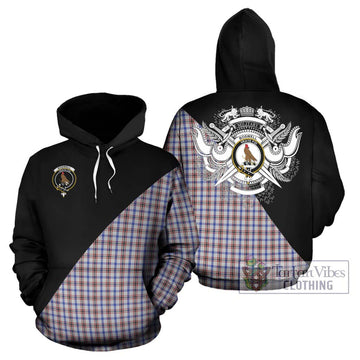 Boswell Tartan Hoodie with Family Crest and Military Logo Style Zip Hoodie - Tartan Vibes Clothing