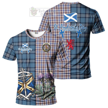 Boswell Tartan T-Shirt Happy St. Andrew's Day Half Tartan Style Kid's Shirt - Tartan Vibes Clothing
