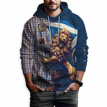 Boswell Tartan Family Crest Hoodie with Scottish Majestic Lion Zip Hoodie - Tartan Vibes Clothing
