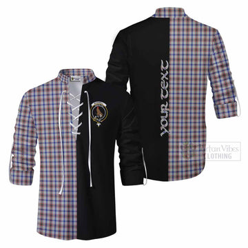Boswell Tartan Ghillie Kilt Shirt with Family Crest and Half Of Me Style Men - Tartan Vibes Clothing