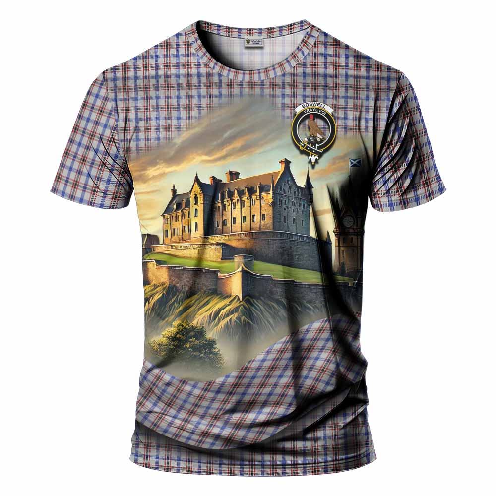Boswell Tartan Family Crest T-Shirt with Scottish Ancient Castle Style Kid's Shirt - Tartan Vibes Clothing