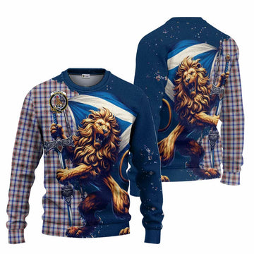 Boswell Tartan Family Crest Knitted Sweater with Scottish Majestic Lion Unisex - Tartan Vibes Clothing