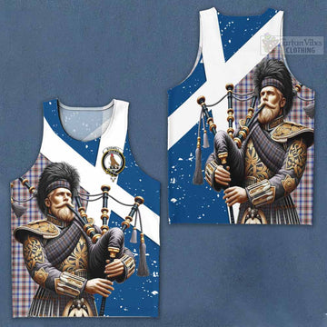 Boswell Tartan Men's Tank Top with Family Crest Scottish Bagpiper Vibes Men - Tartan Vibes Clothing