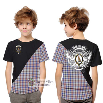 Boswell Tartan Kid T-Shirt with Family Crest and Military Logo Style Youth XL Size14 - Tartan Vibes Clothing