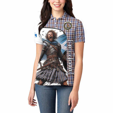 Boswell Crest Tartan Women's Polo Shirt Inspired by the Freedom of Scottish Warrior Women - Tartan Vibes Clothing