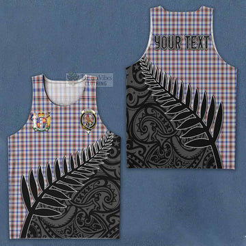 Boswell Crest Tartan Men's Tank Top with New Zealand Silver Fern Half Style Men - Tartan Vibes Clothing
