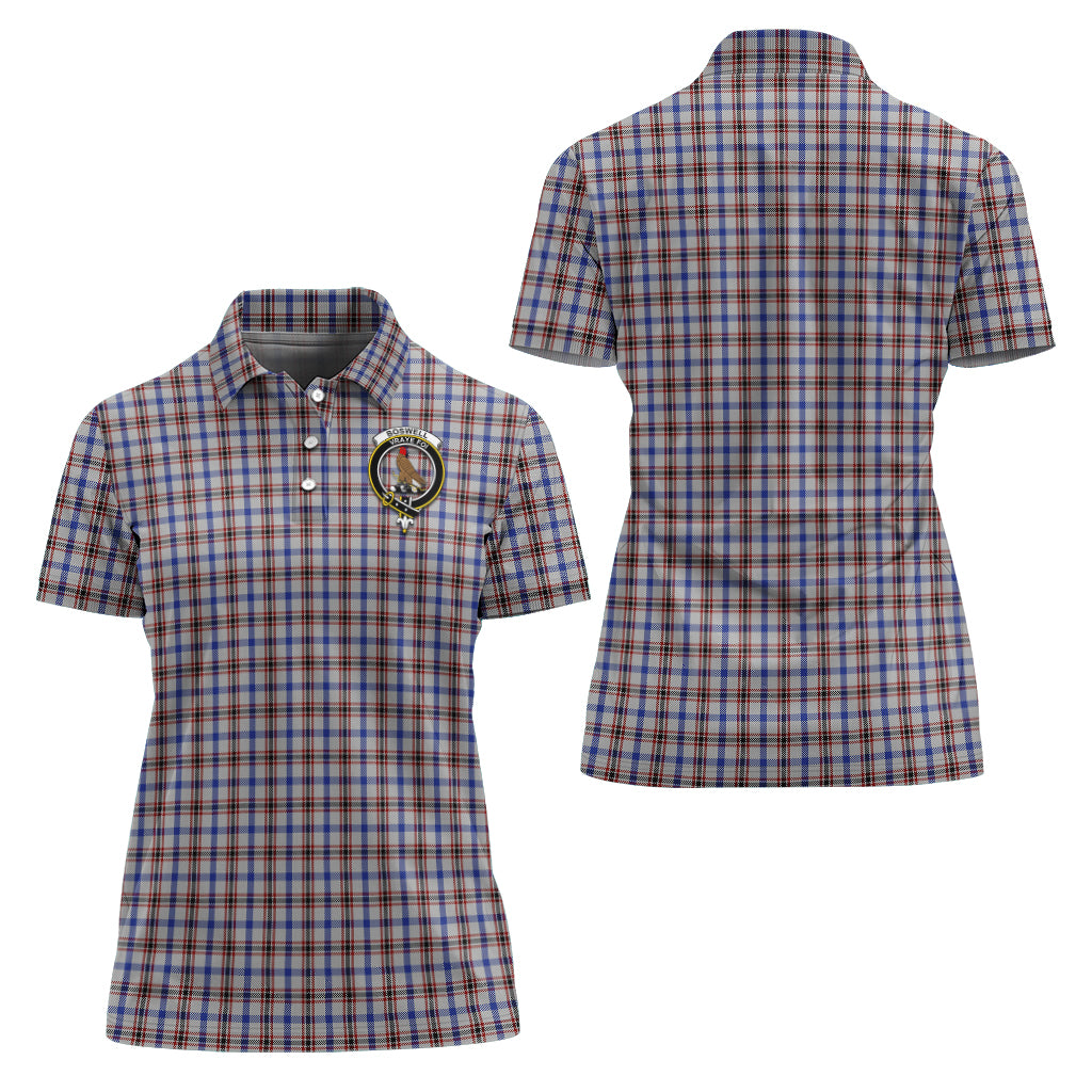 Boswell Tartan Polo Shirt with Family Crest For Women Women - Tartanvibesclothing