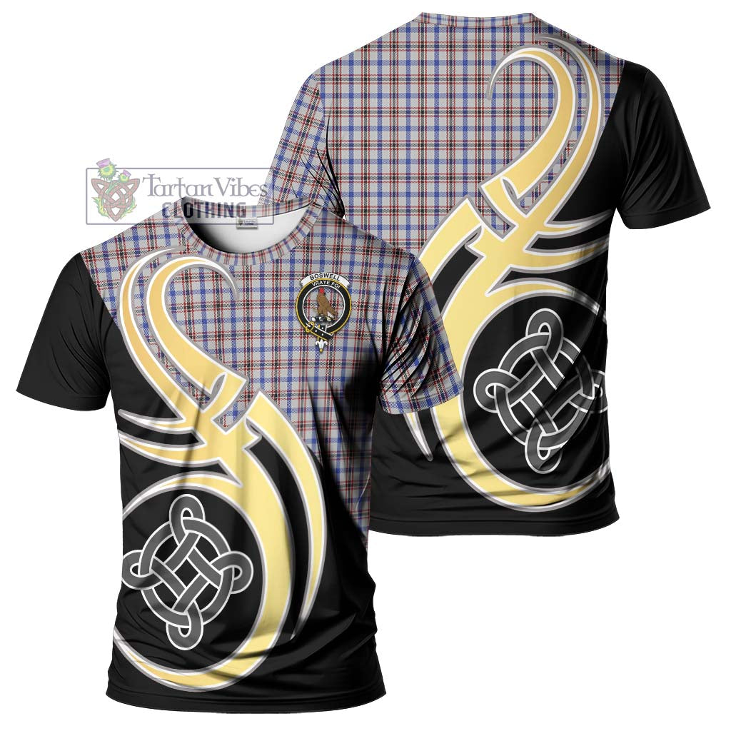 Boswell Tartan T-Shirt with Family Crest and Celtic Symbol Style Kid's Shirt - Tartan Vibes Clothing