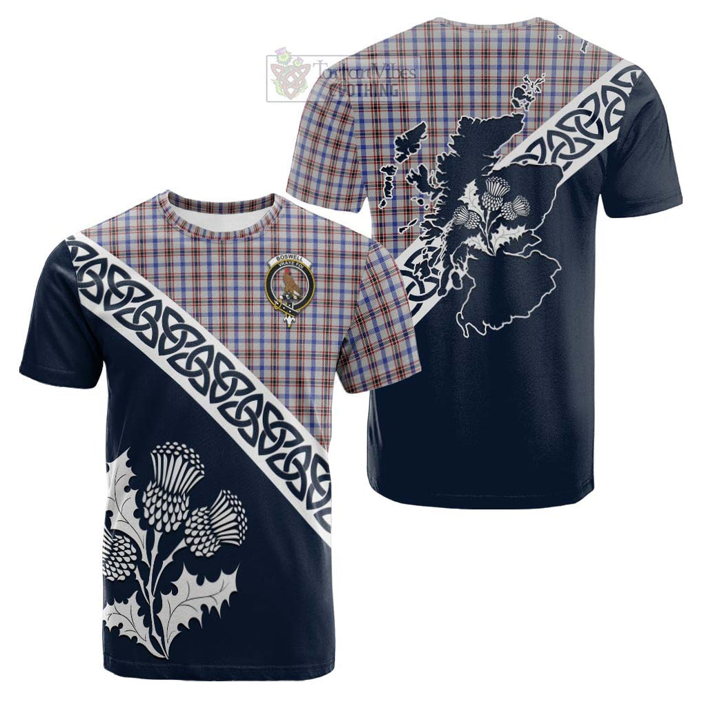 Boswell Tartan Cotton T-shirt Featuring Thistle and Scotland Map Kid's Shirt - Tartan Vibes Clothing