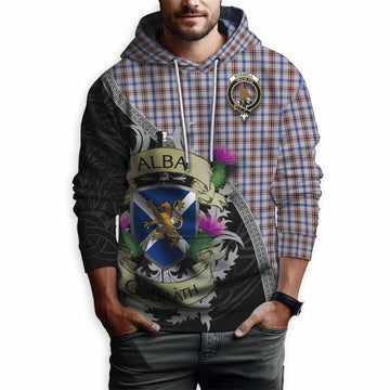 Boswell Tartan Family Crest Hoodie Lion Rampant Royal Thistle Shield Celtic Inspired Pullover Hoodie - Tartan Vibes Clothing