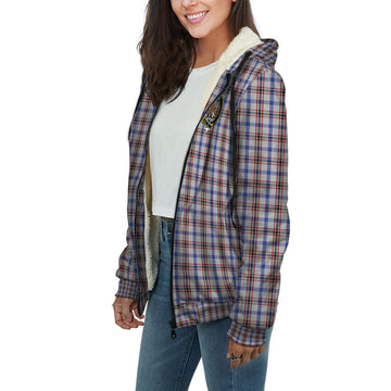 Boswell Tartan Sherpa Hoodie with Family Crest