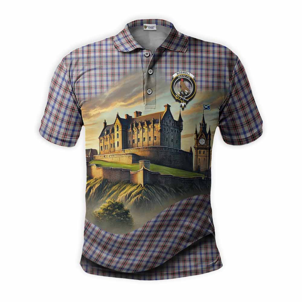 Boswell Tartan Family Crest Polo Shirt with Scottish Ancient Castle Style Kid - Tartan Vibes Clothing