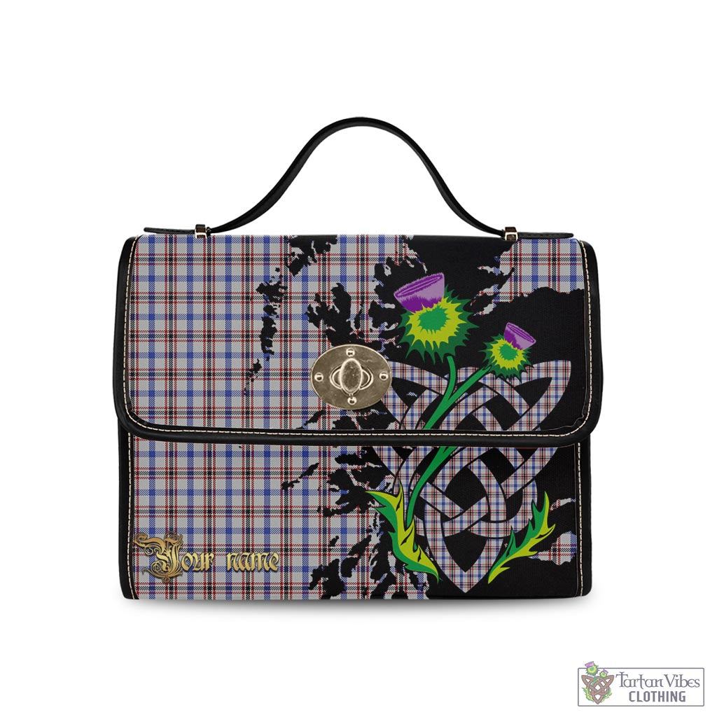 Tartan Vibes Clothing Boswell Tartan Waterproof Canvas Bag with Scotland Map and Thistle Celtic Accents