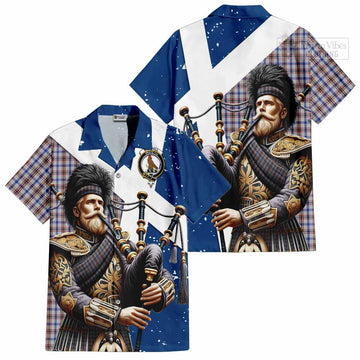Boswell Tartan Hawaiian Shirt with Family Crest Scottish Bagpiper Vibes Kid - Tartan Vibes Clothing
