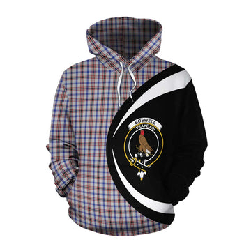 Boswell Tartan Cotton Hoodie with Family Crest Circle Style Pullover Hoodie XS - Tartan Vibes Clothing