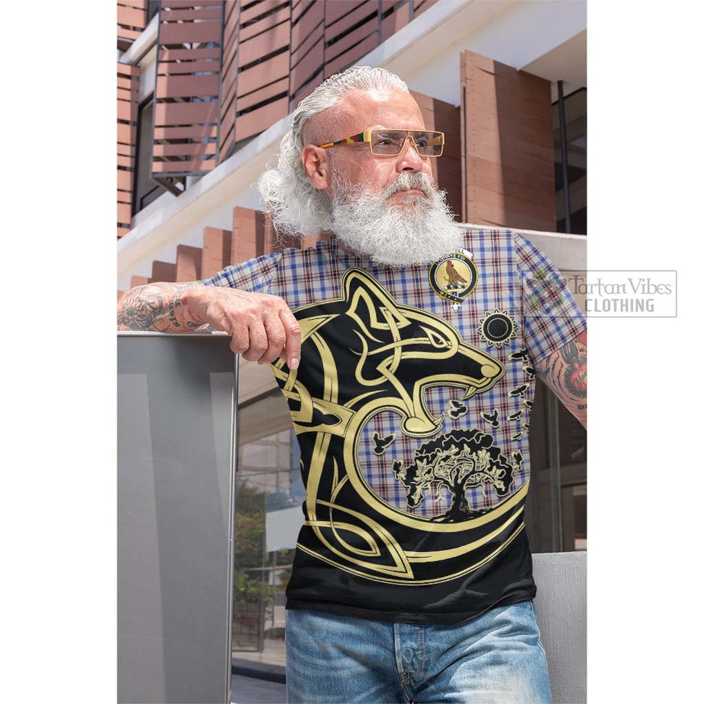 Boswell Tartan Cotton T-shirt with Family Crest Celtic Wolf Style Men's Shirt - Tartan Vibes Clothing