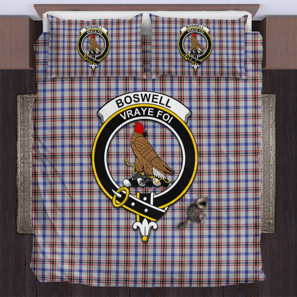 Boswell Tartan Bedding Set with Family Crest US Bedding Set - Tartan Vibes Clothing
