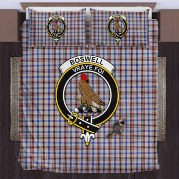 Boswell Tartan Bedding Set with Family Crest US Bedding Set - Tartan Vibes Clothing
