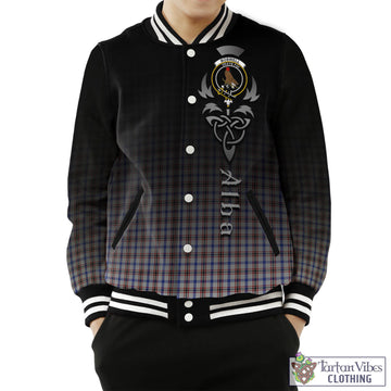 Tartan Vibes Clothing Boswell Tartan Baseball Jacket Featuring Alba Gu Brath Family Crest Celtic Inspired