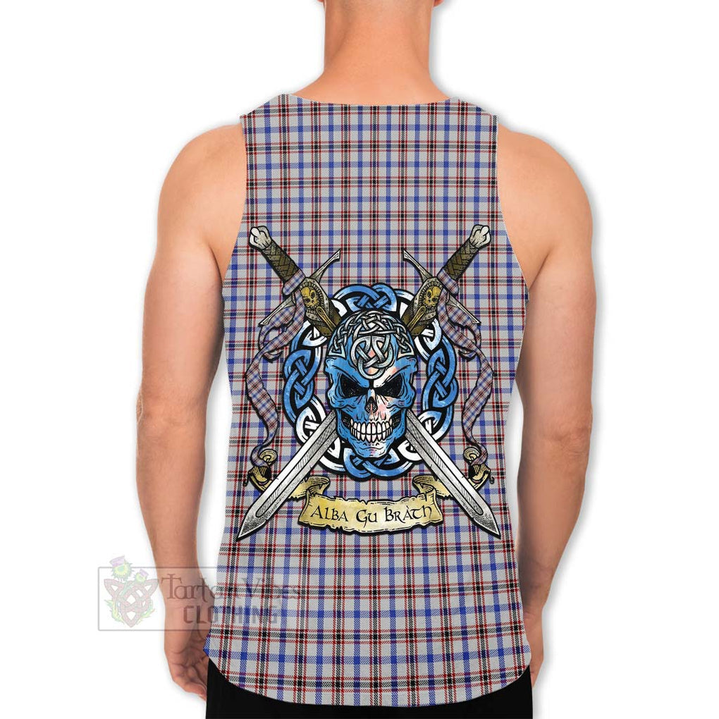 Boswell Tartan Men's Tank Top with Family Crest Celtic Skull Style Men - Tartan Vibes Clothing