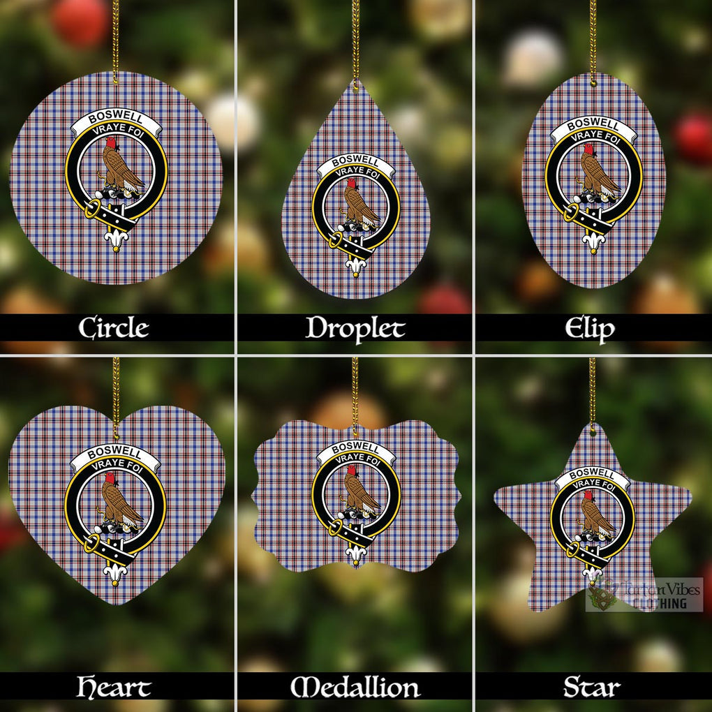 Boswell Tartan Christmas Aluminium Ornament with Family Crest Aluminium - Tartan Vibes Clothing