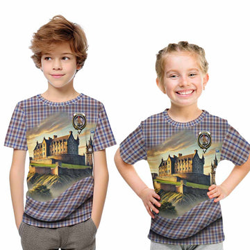 Boswell Tartan Family Crest Kid T-Shirt with Scottish Ancient Castle Style Youth XL Size14 - Tartan Vibes Clothing