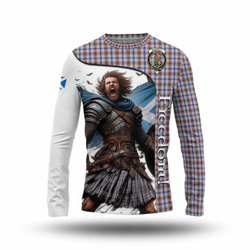Boswell Crest Tartan Long Sleeve T-Shirt Inspired by the Freedom of Scottish Warrior Unisex - Tartan Vibes Clothing