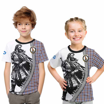 Boswell Tartan Clan Crest Kid T-Shirt with Highlander Warrior Celtic Style Youth XL Size14 - Tartan Vibes Clothing