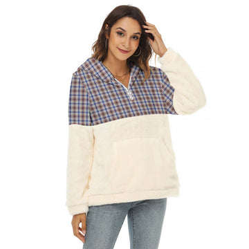 Boswell Tartan Half Style Women's Borg Fleece Hoodie with Half Zip Female - Tartan Vibes Clothing