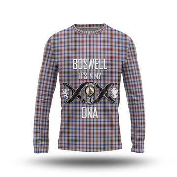 Boswell Tartan Long Sleeve T-Shirt with Family Crest DNA In Me Style Unisex - Tartan Vibes Clothing