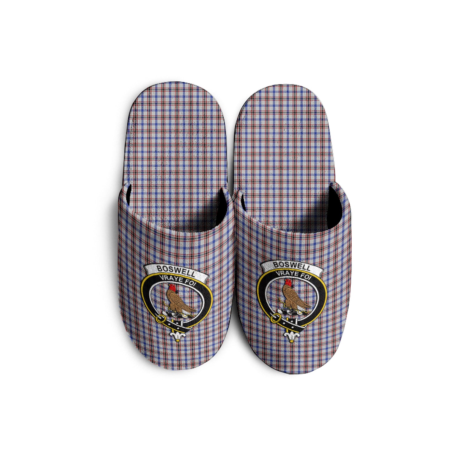 Boswell Tartan Home Slippers with Family Crest KIDS - Tartan Vibes Clothing
