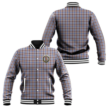 Boswell Tartan Baseball Jacket with Family Crest